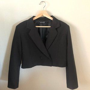 Boohoo Black Crop Blazer
